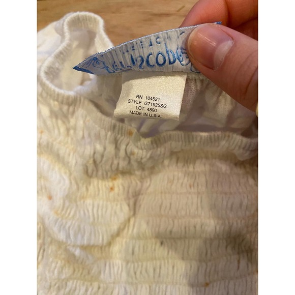 Periscope Stretch Vintage Top White with Butterfly - Picture 4 of 6